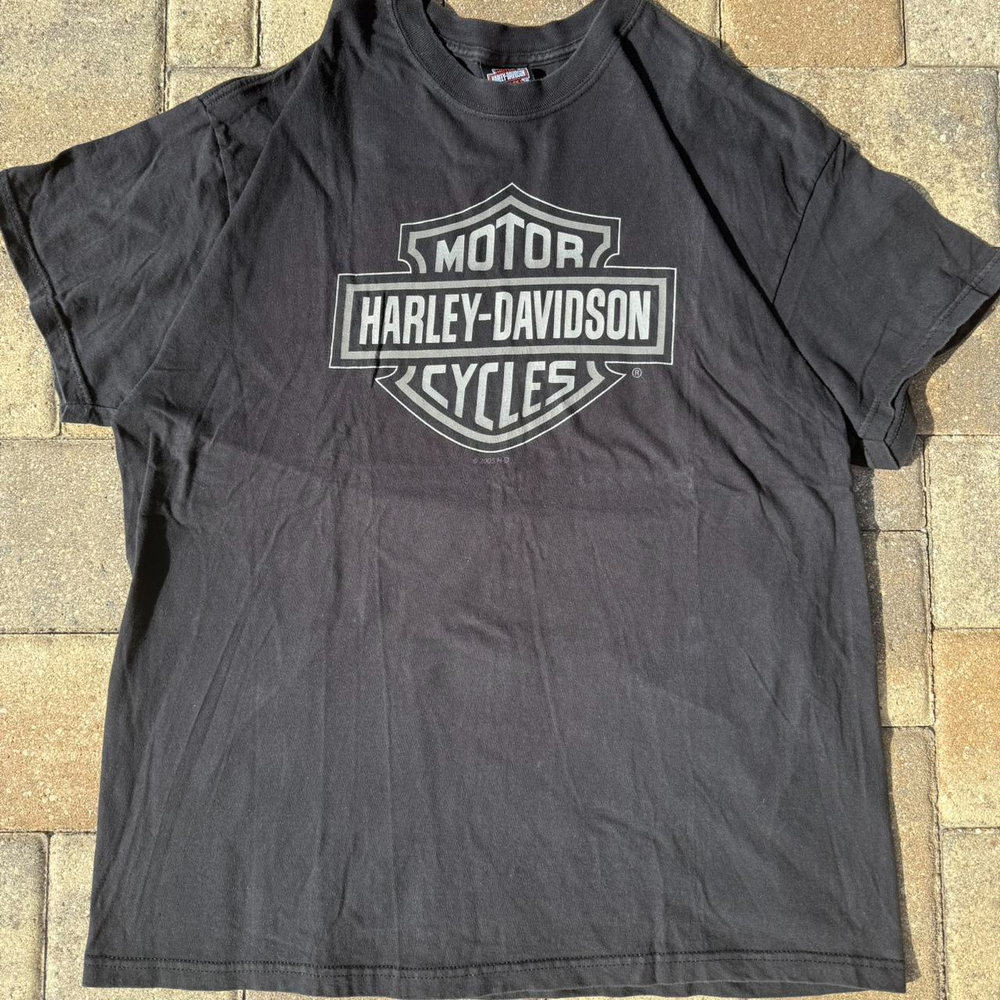Black Harley Davidson Flame Tee